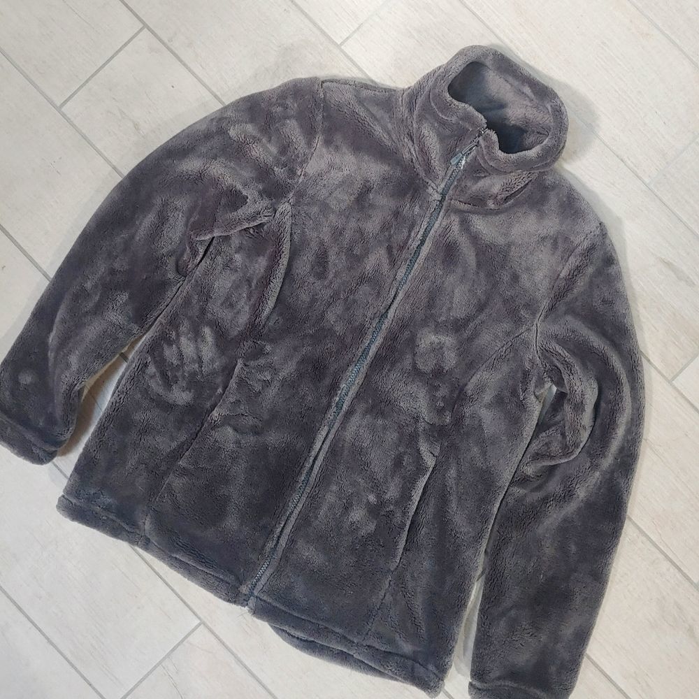 32° Heat full zip up gray fuzzy  fleece ja…